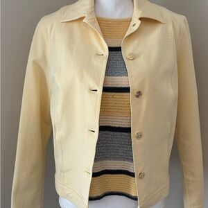 St. John Cream Jean Jacket Tailored and coordinating knit tank top